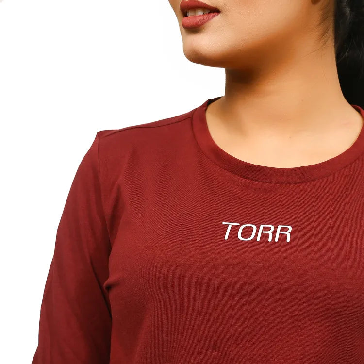 Women's F/S Crop Top | Tawny Port