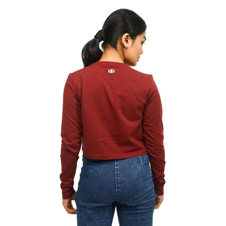 Women's F/S Crop Top | Tawny Port