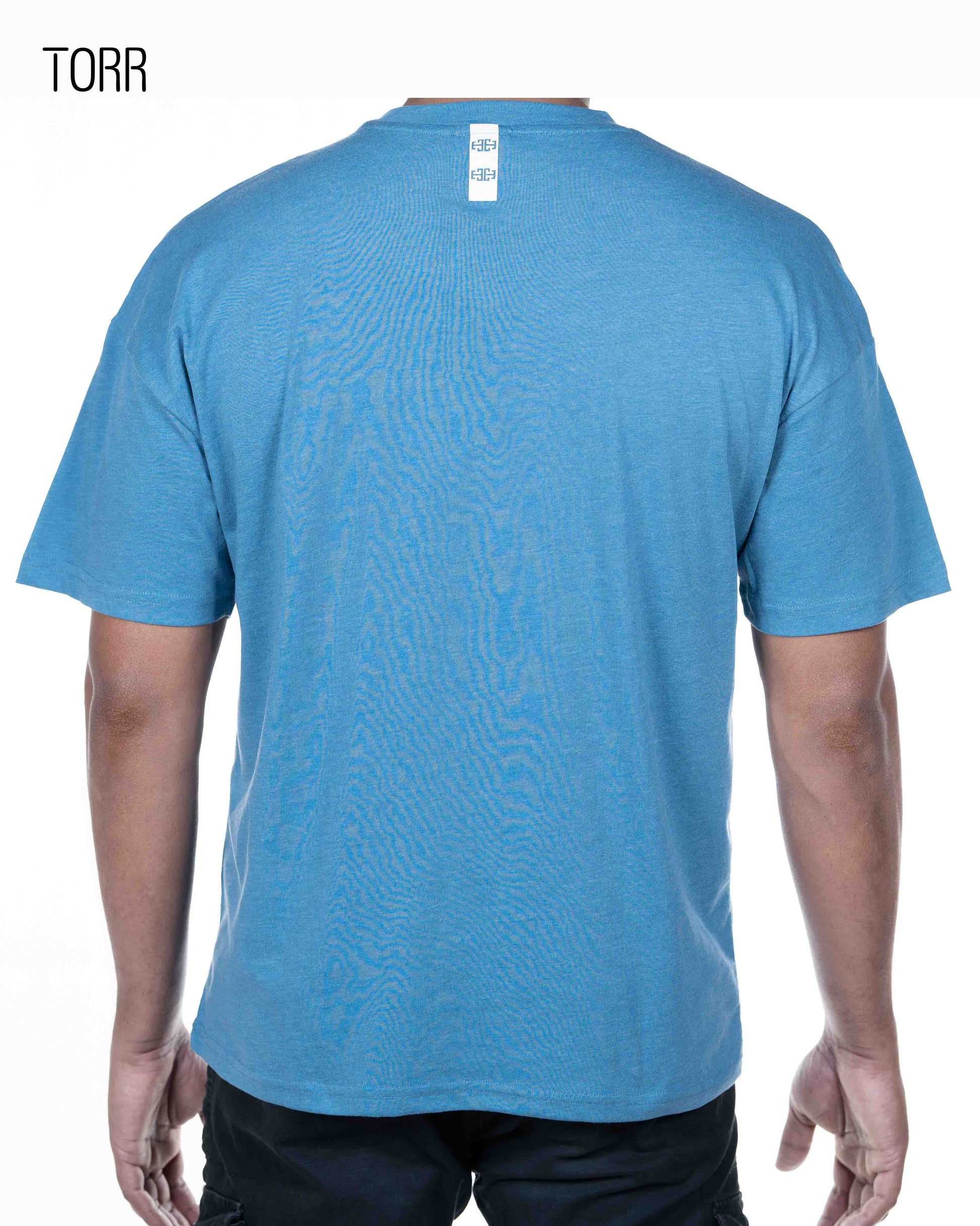 Drop Soulder T-shirt | Cameo Blue