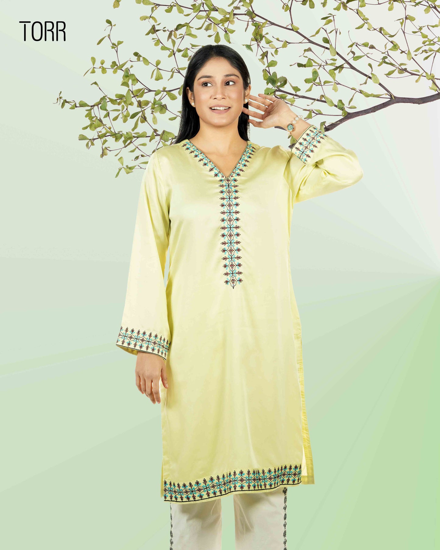 Ethnic Wear (01 Piece Kurti) | Pale Lime
