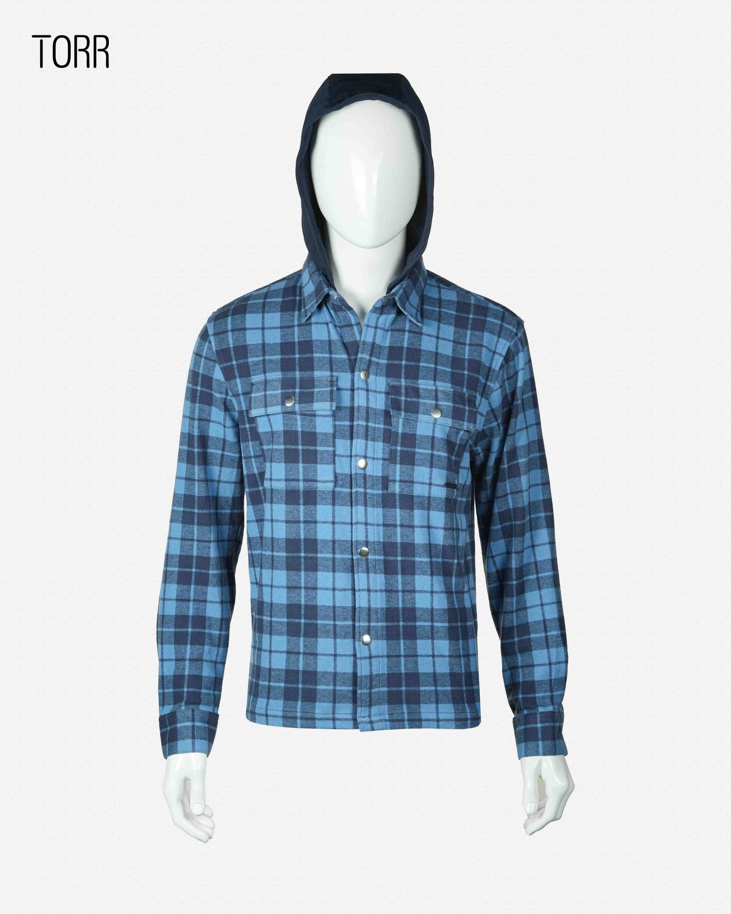 Men’s Hooded Shacket | Navy Check
