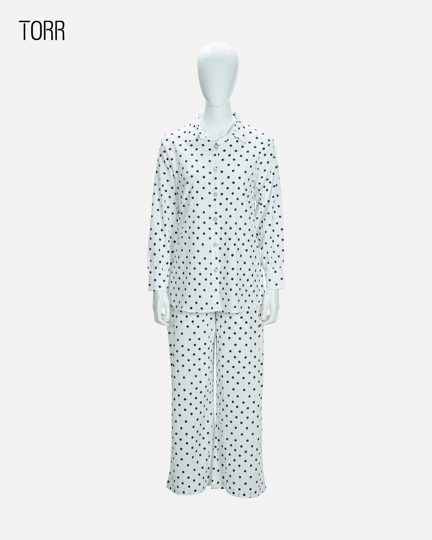 Women's Co-Ord Set | White Dot Aop