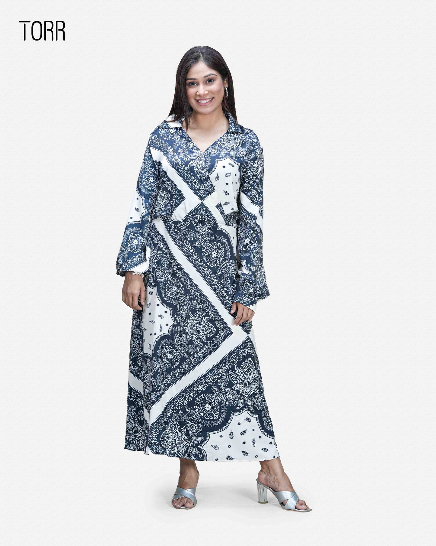 Women's Long Top | Blue Aop