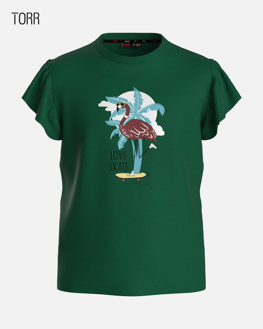 Girl's T-shirt  | Green Jacket