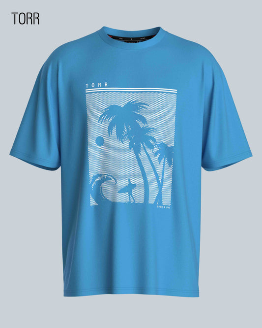 Drop Shoulder T-shirt | Cameo Blue