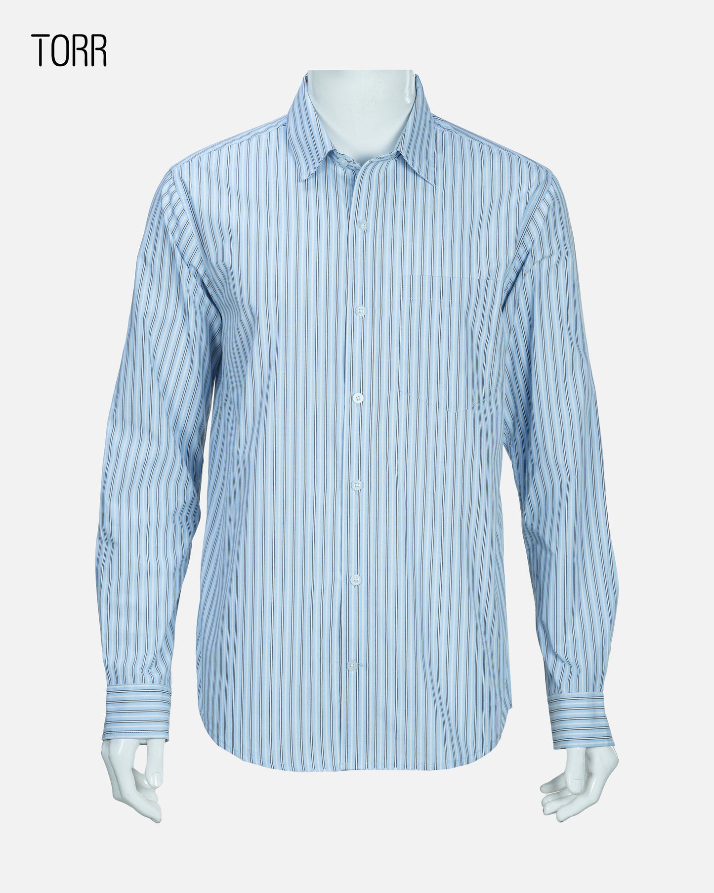 Men's Long Sleeve Shirt | Lt. Blue Stripe