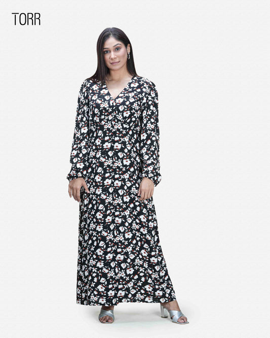 Womens Long Dres | Flower Aop