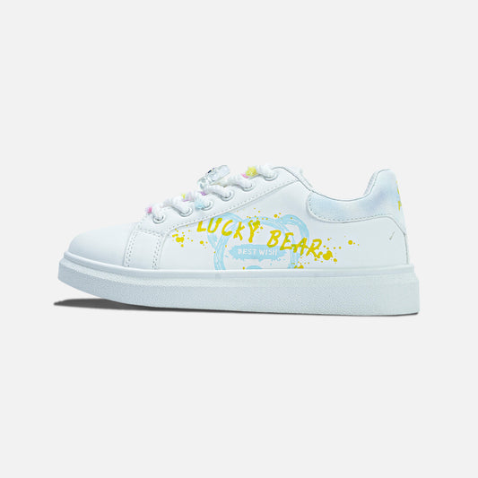 Panda Women’s Casual Sneaker | White Blue Yellow