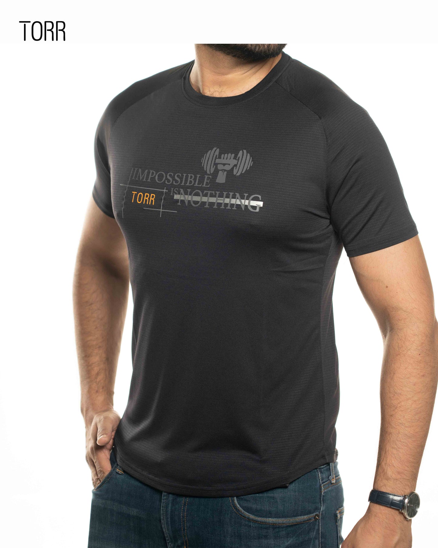 Men's Activewear T-shirt | Black Grey