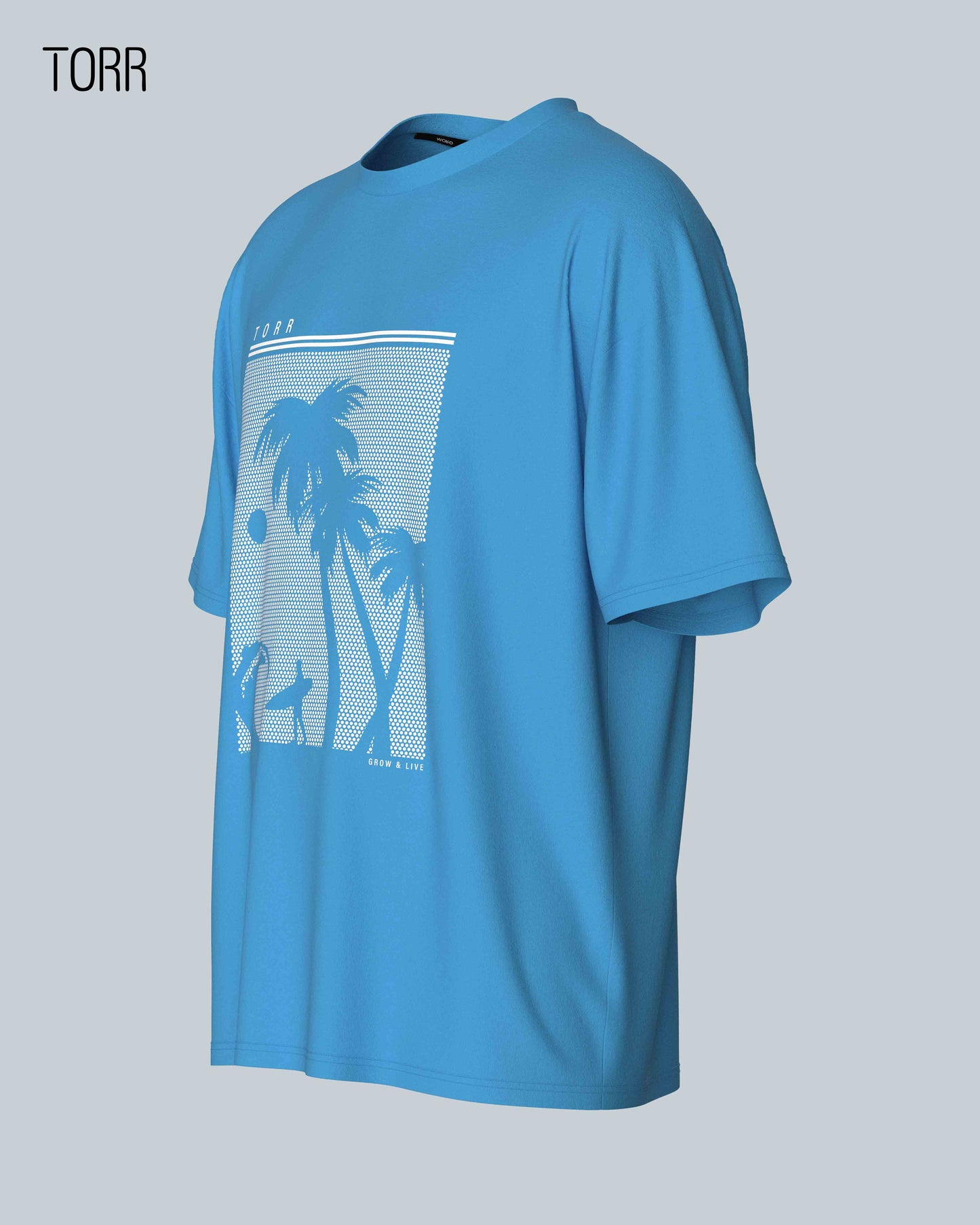 Drop Shoulder T-shirt | Cameo Blue