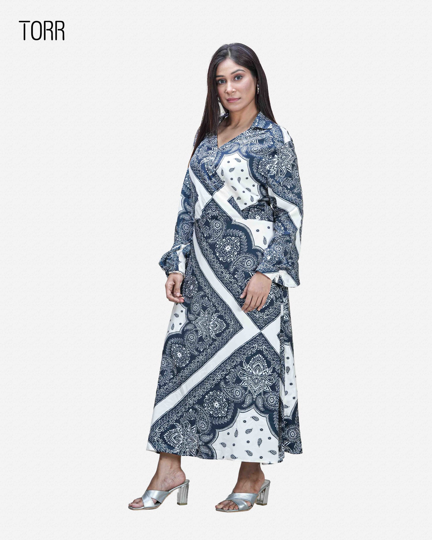 Women's Long Top | Blue Aop