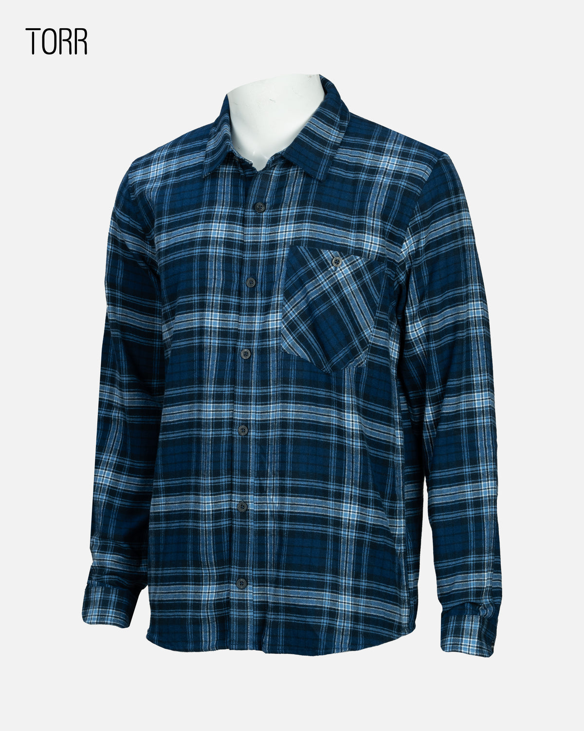 Mens L/S Casual Shirt | Navy Check