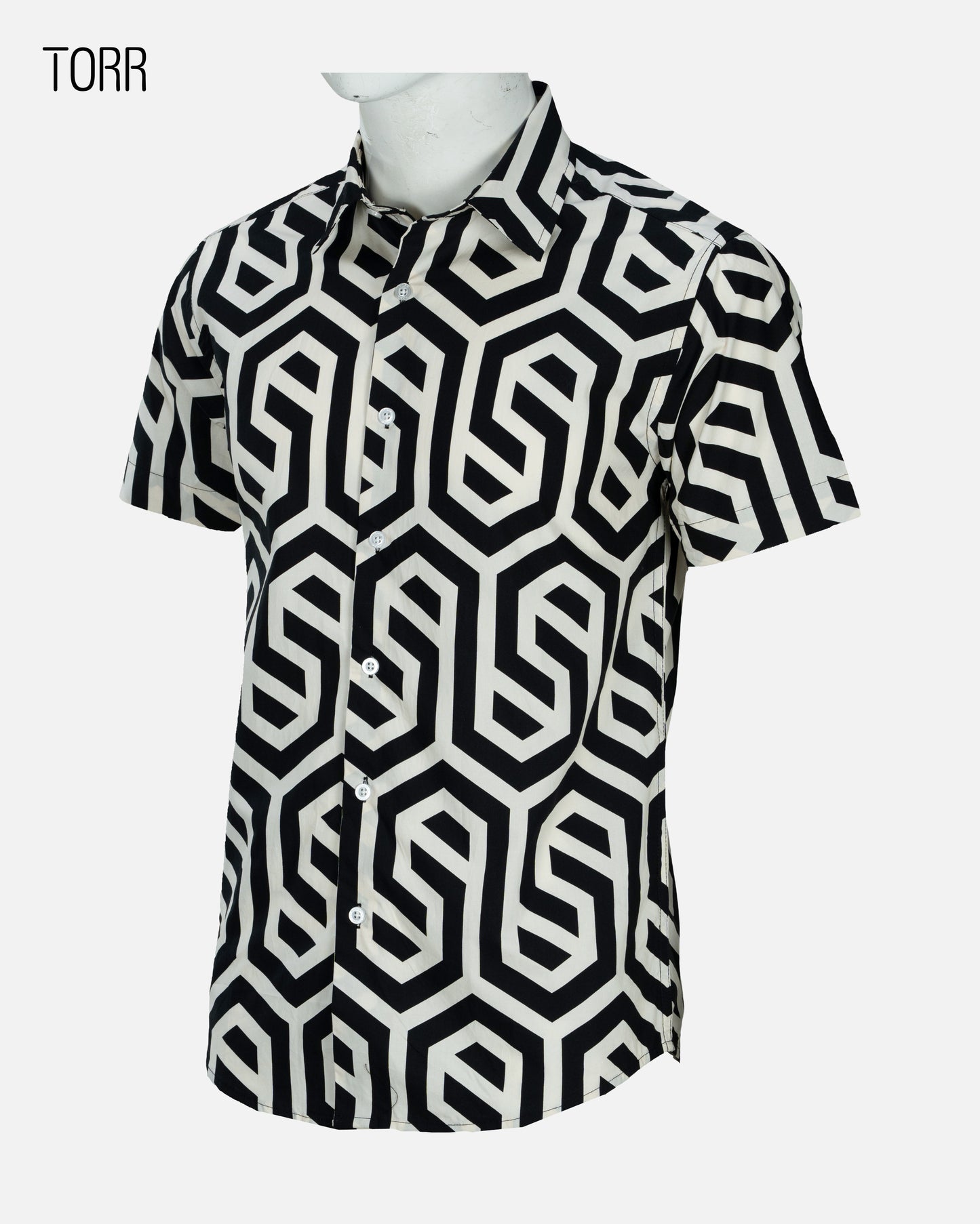 Men's Short Sleeve Casual Shirt | Geometric AOP