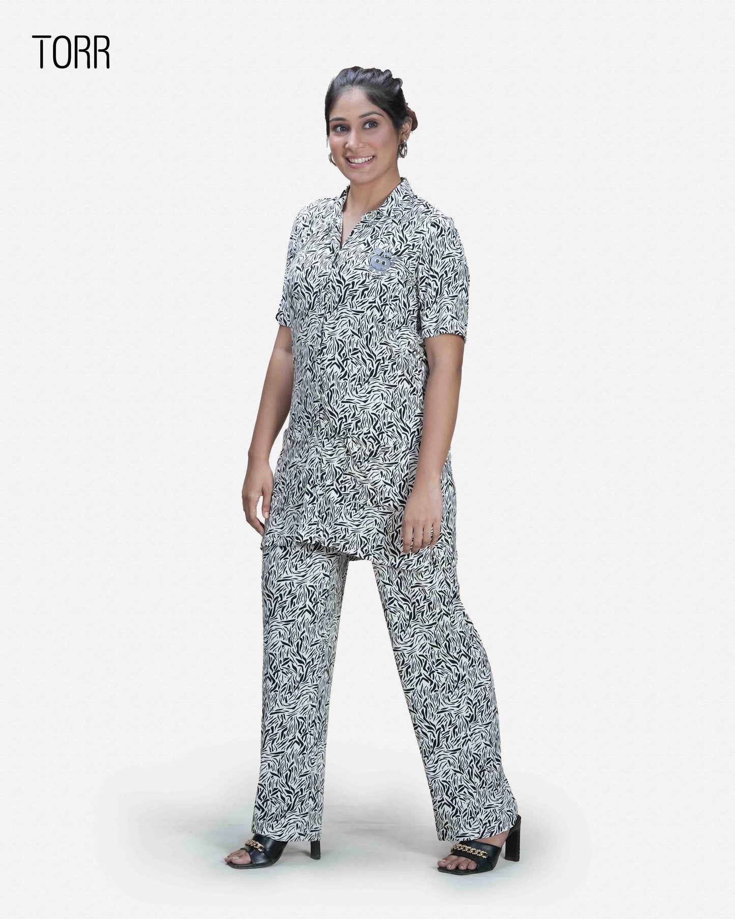 Women's Sleepwear| Black-2 AOP