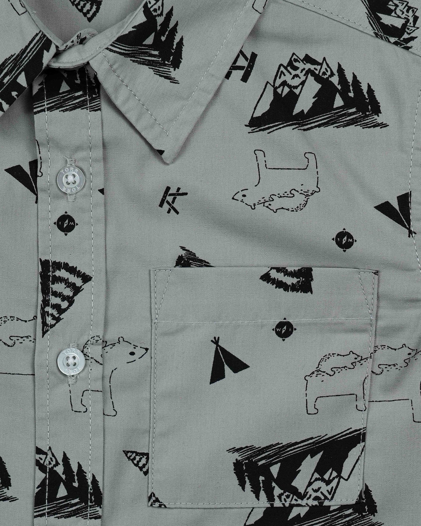 Boys Shirt | Grey Aop
