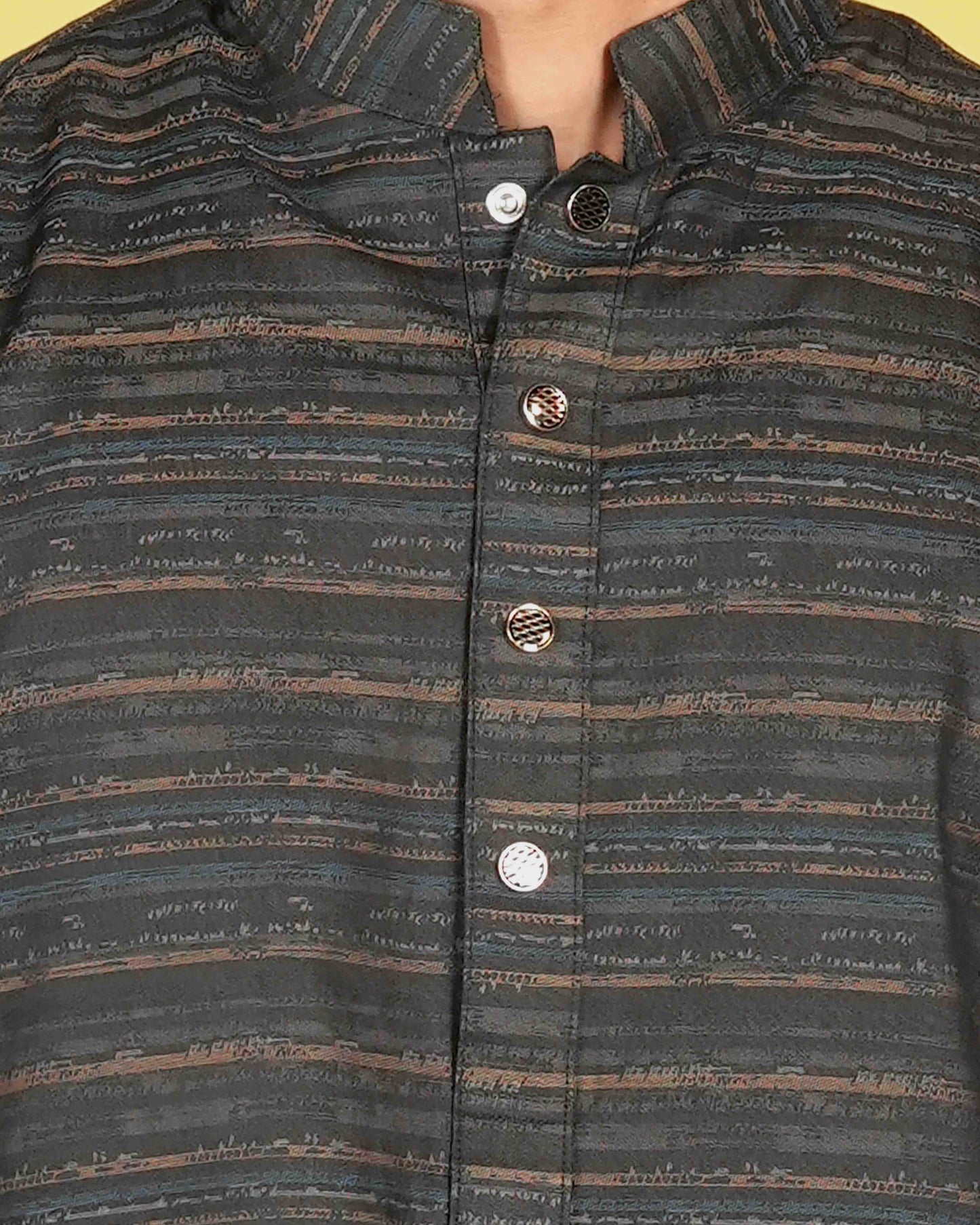 Men's Panjabi | Black Stripe