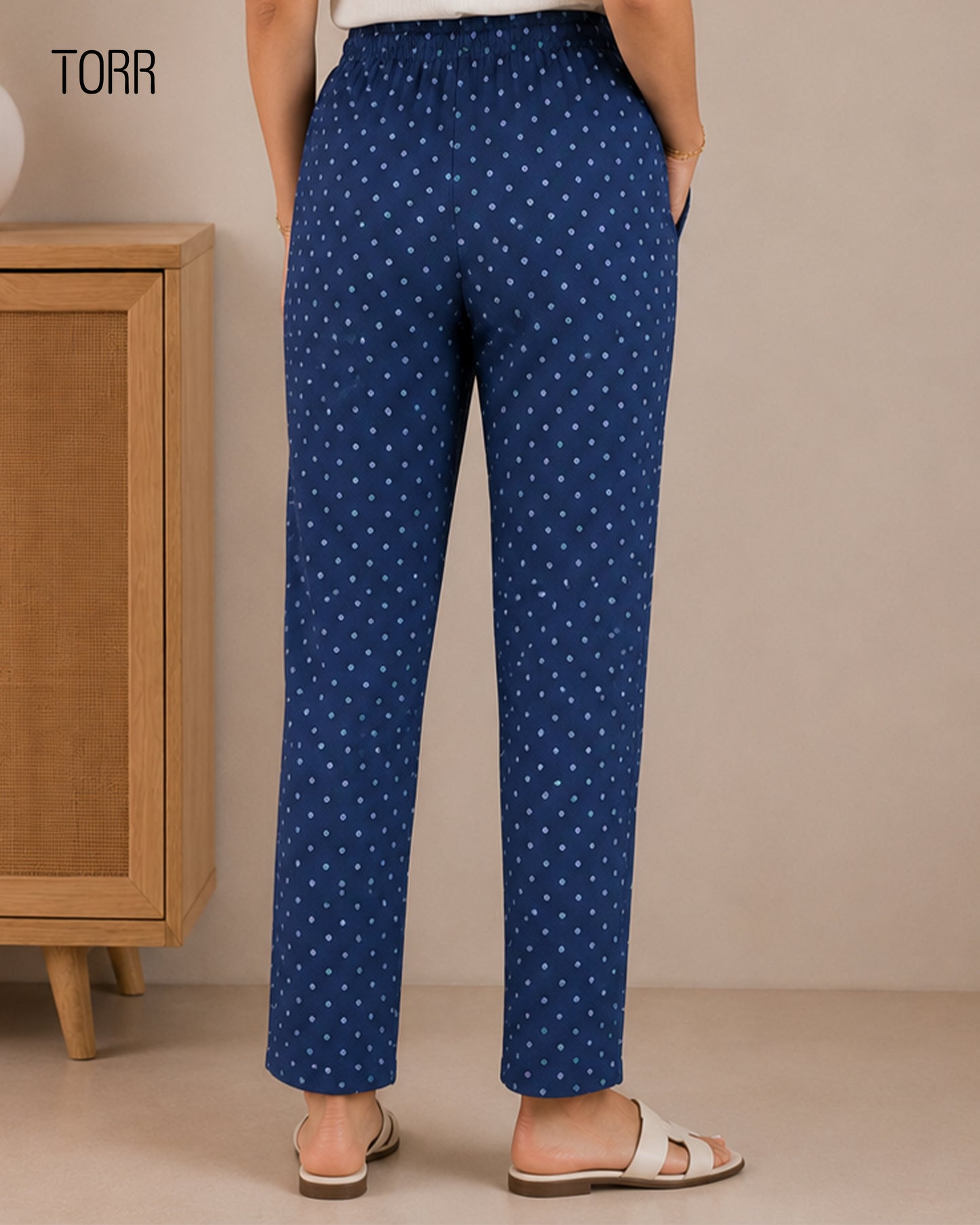 Womens Trouser | Navy Aop