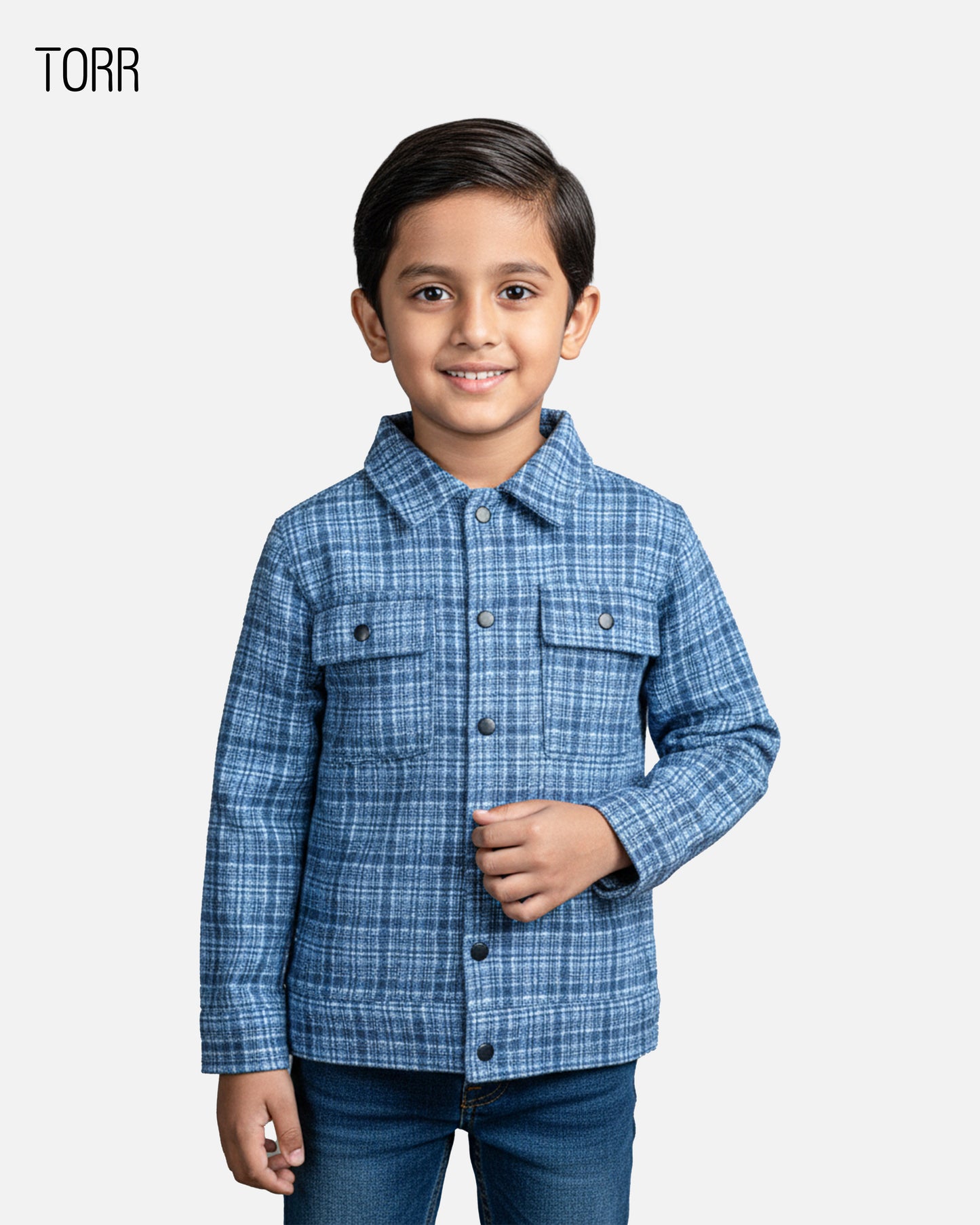 Boy's Jacket | Blue Check AOP