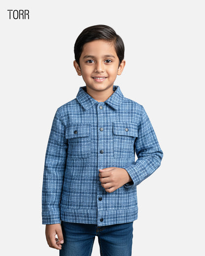 Boy's Jacket | Blue Check AOP