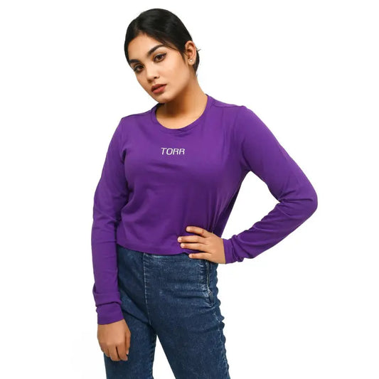 Women's F/S Crop Top | Purple