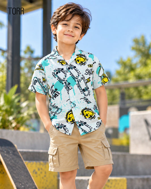 Boys Shirt  | White Aop