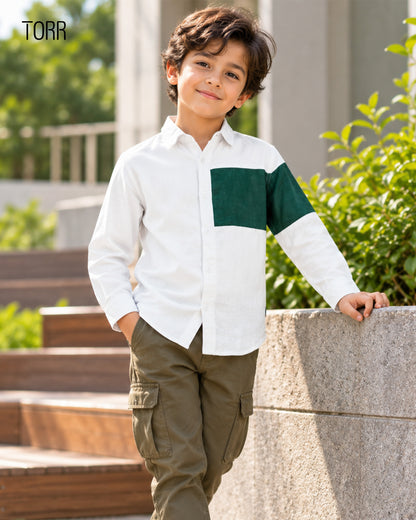 Boys Shirt  | White/Green