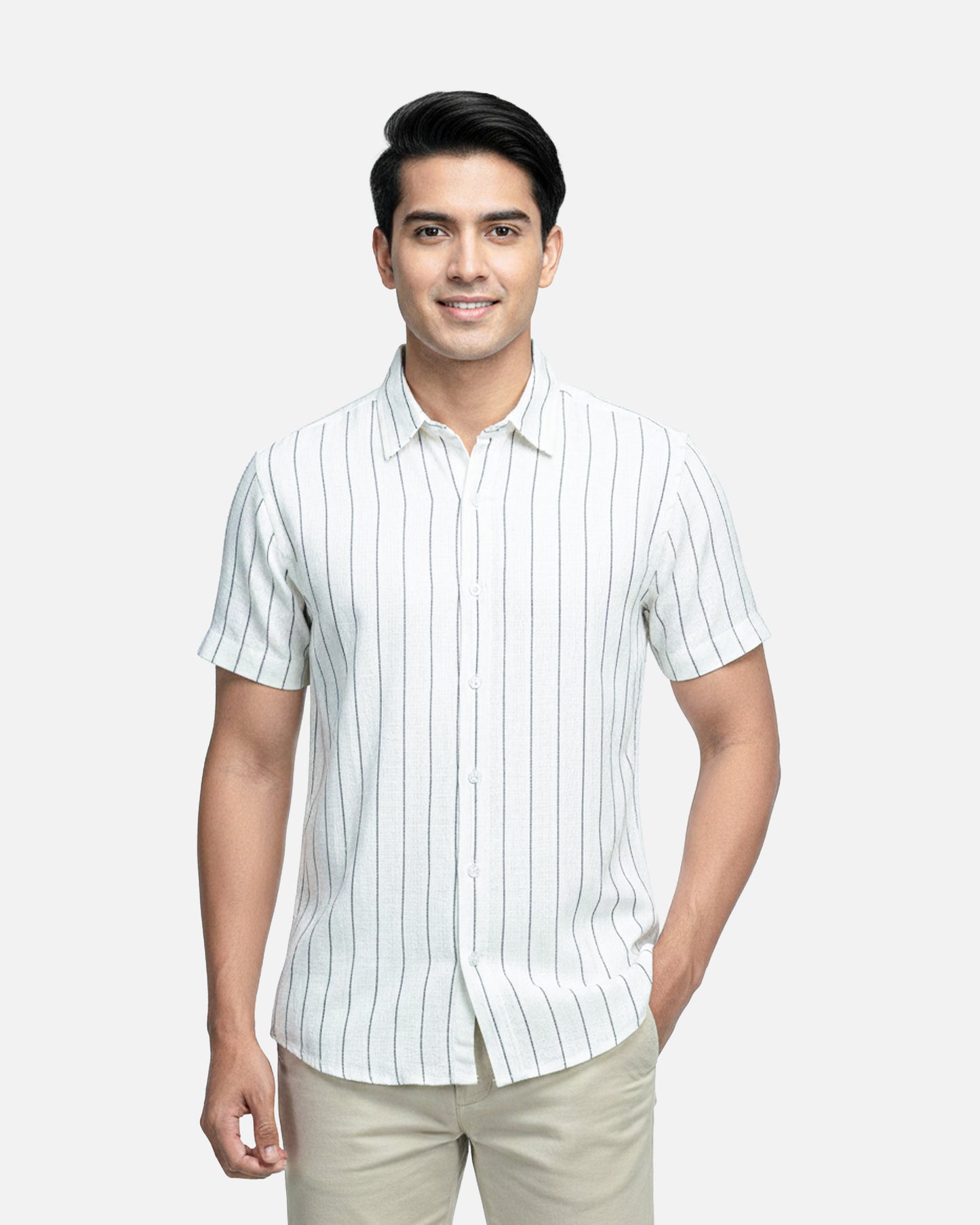 Men's Short Sleeve Shirt | Off White Stripe