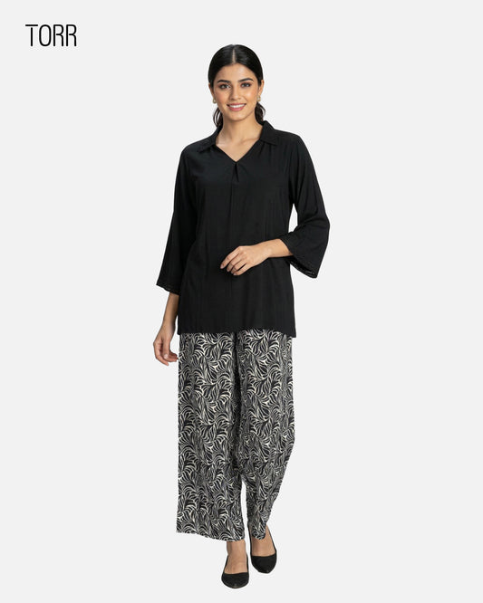 Women's Co-Ord Set | Black Beauty AOP