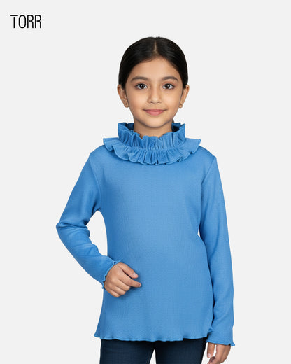 Girl's Turtle Neck | Cornflower Blue