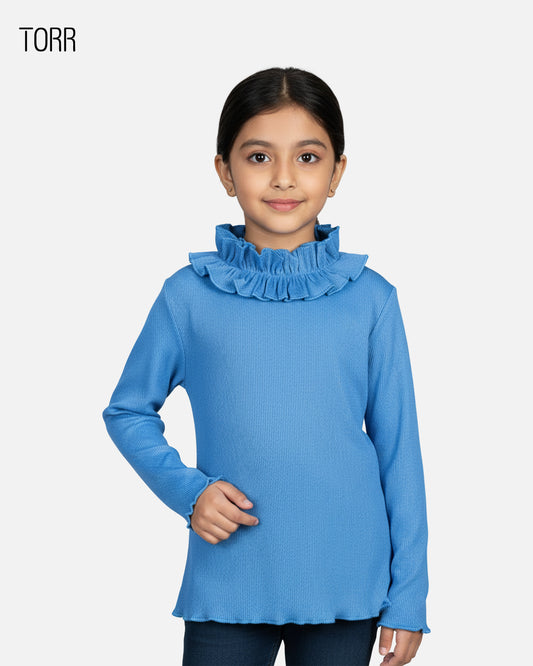 Girl's Turtle Neck | Cornflower Blue