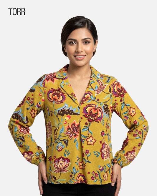 Women's Short Top | YELLOW AOP