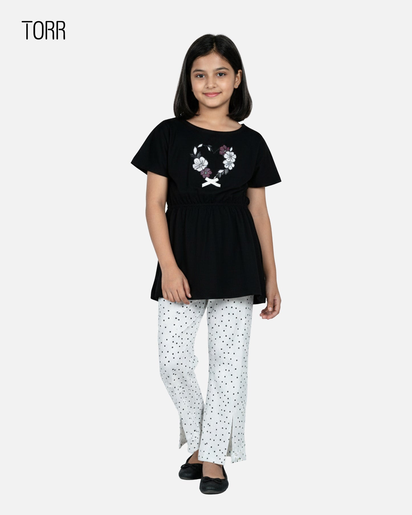 Top & Bottom Set | Black & White Aop