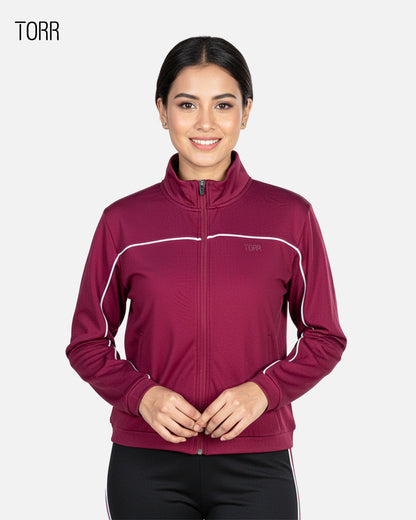 Womens Crop Jacket | Red plum