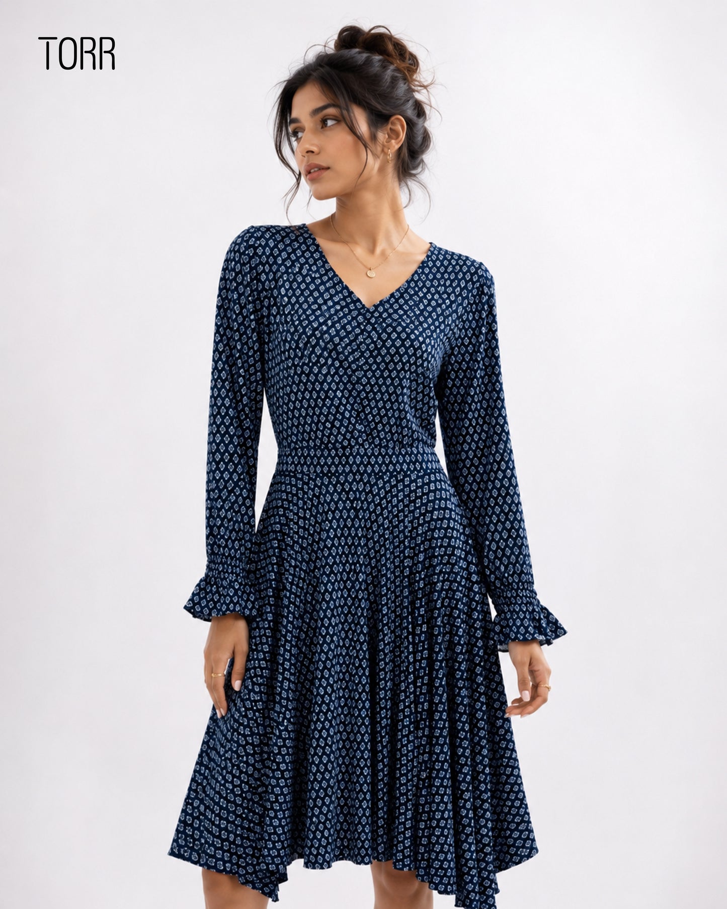 Women's Long Top | Blue Aop
