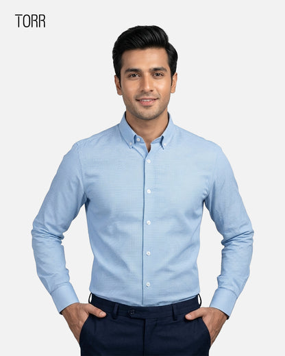 Men's Long Sleeve Casual Shirt | Light Blue