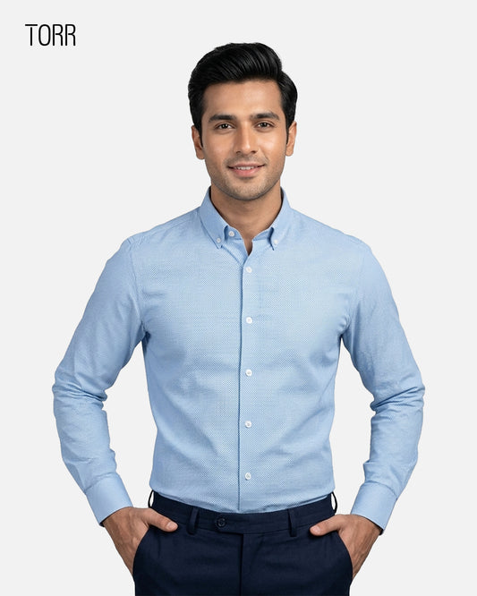 Men's Long Sleeve Casual Shirt | Light Blue