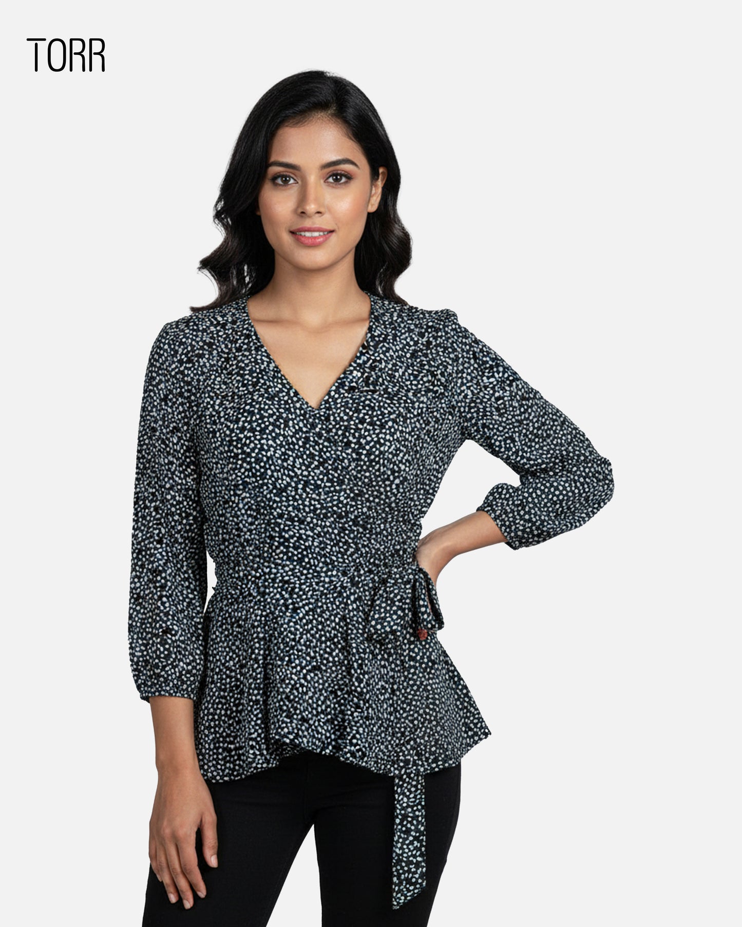 Women's Crop Top | Jet Black AOP