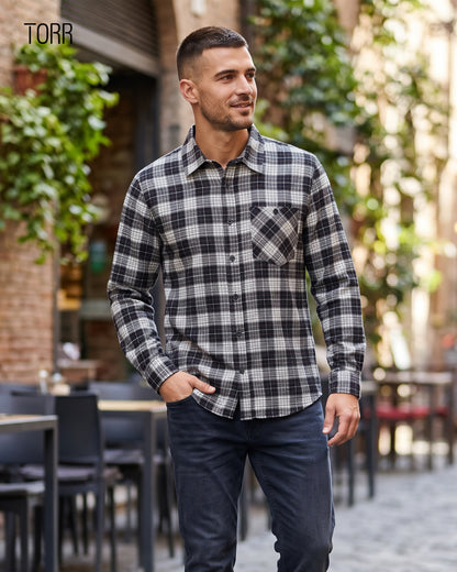 Men's L/S Casual Shirt | Black Check