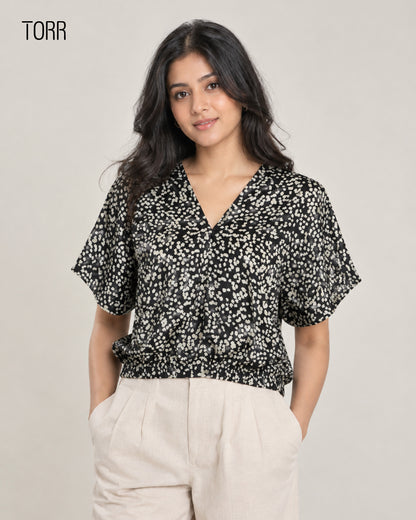 Women's Crop Top | BLACK AOP