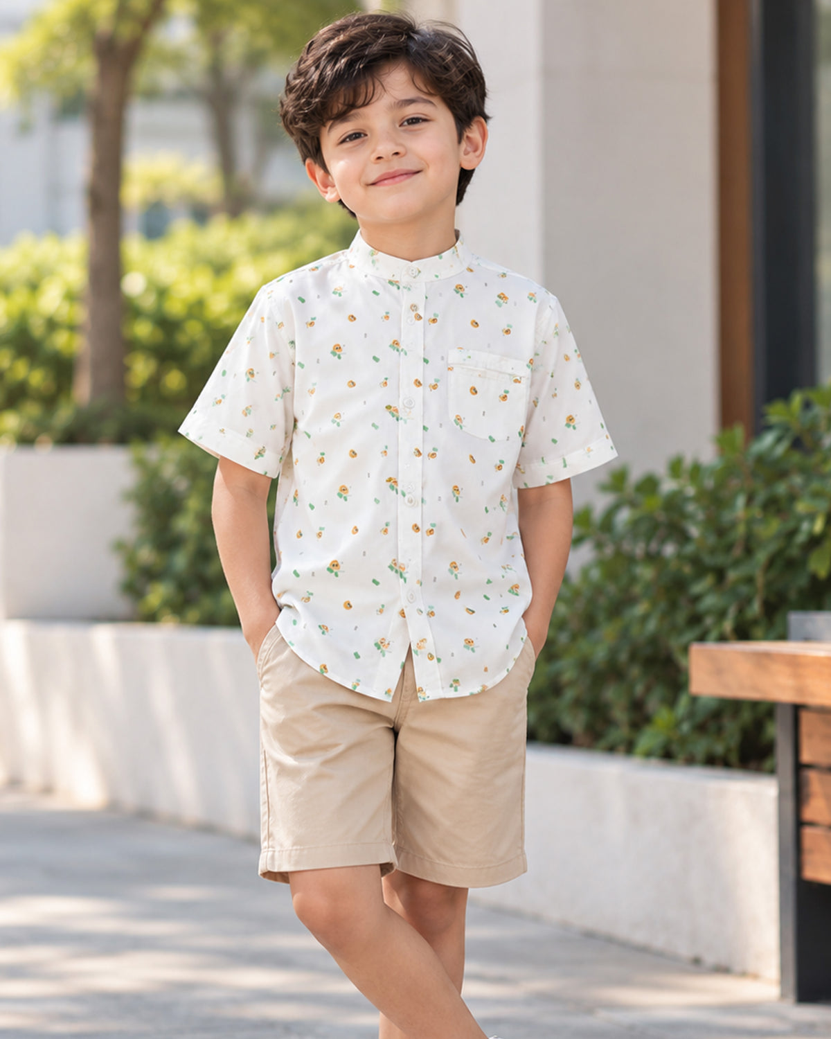 Boy's S/S Shirt | Flower Aop