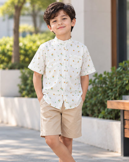 Boy's S/S Shirt | Flower Aop