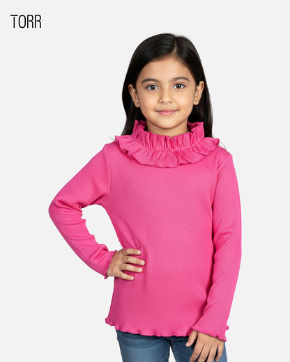 Girl's Turtle Neck | Hot Pink