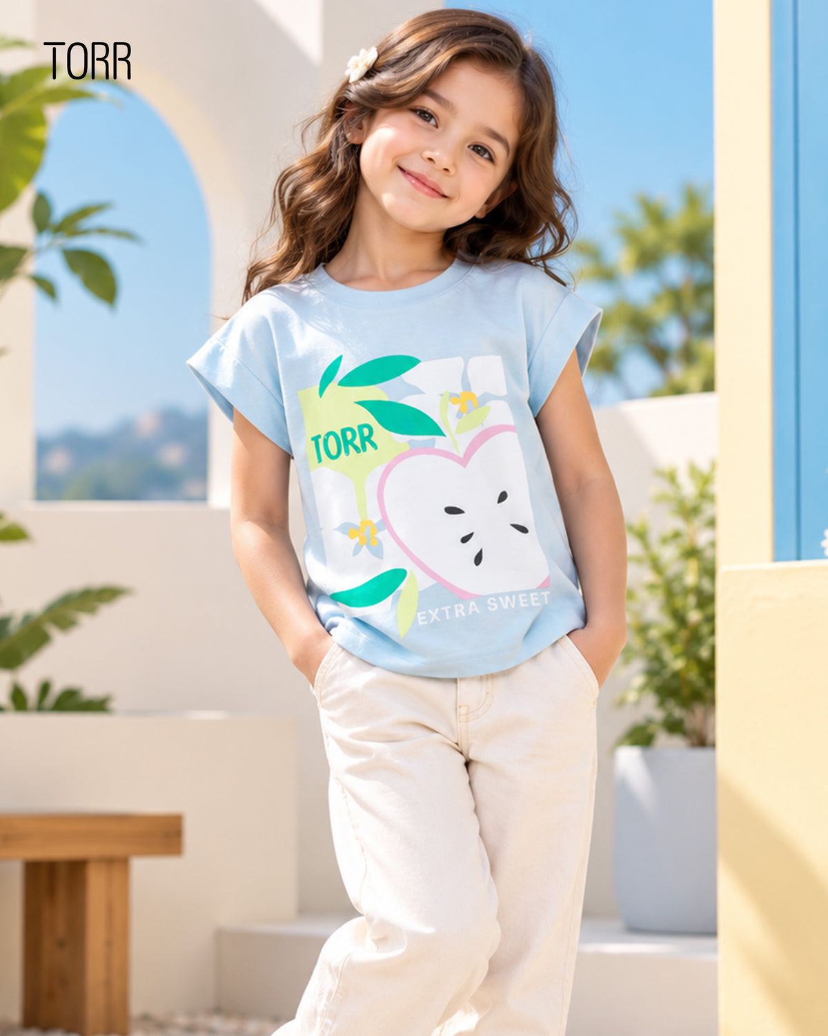 Girls T-Shirt  | SKY BLUE