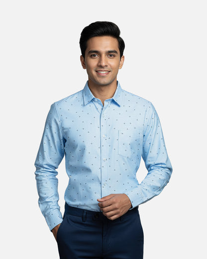 Men's Long Sleeve Shirt  | Blue Aop