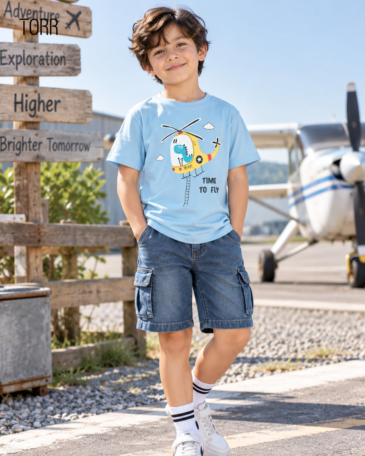Boy's S/S T-Shirt | Blue Solid