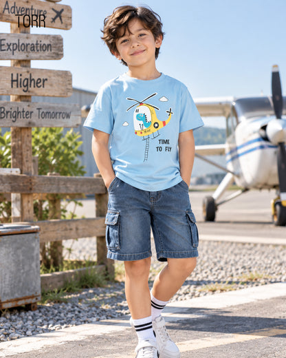 Boy's S/S T-Shirt | Blue Solid