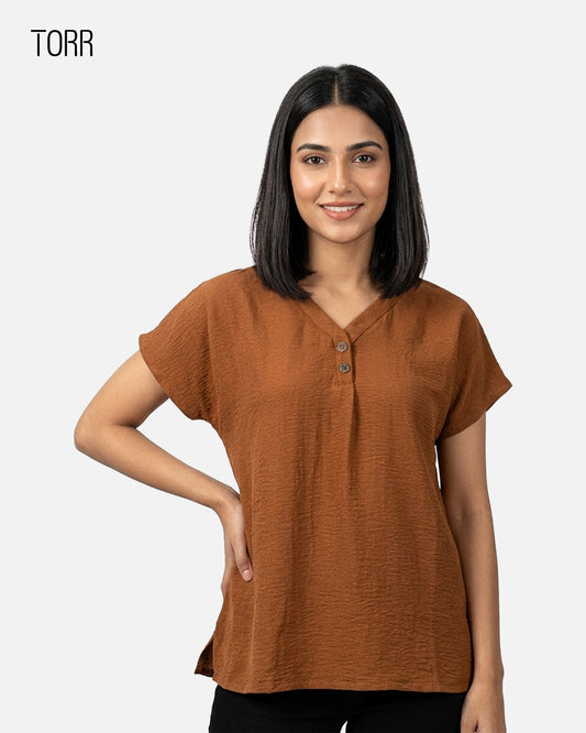 Women's Crop Top | Leather Brown
