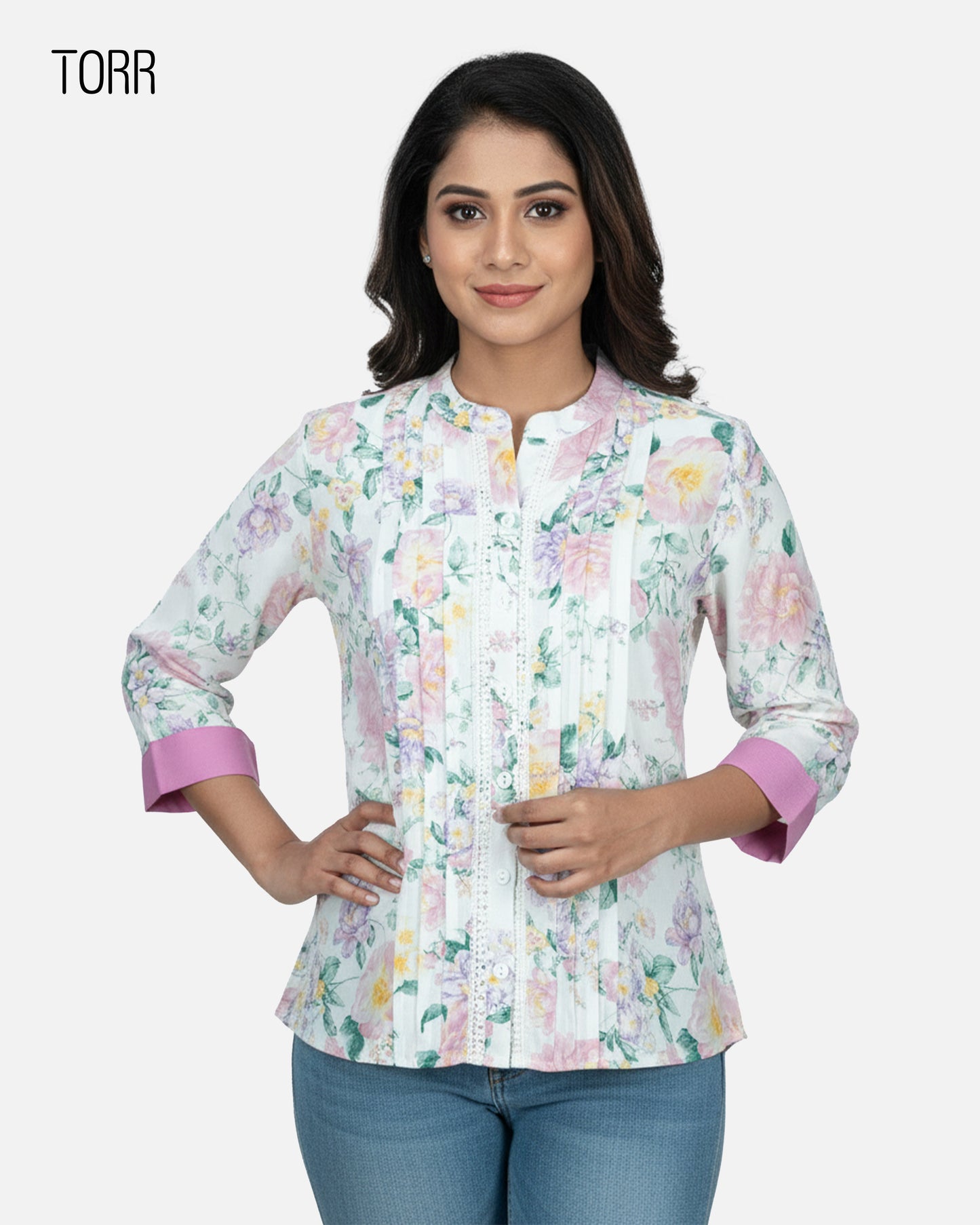 Women's Top | White Floral AOP