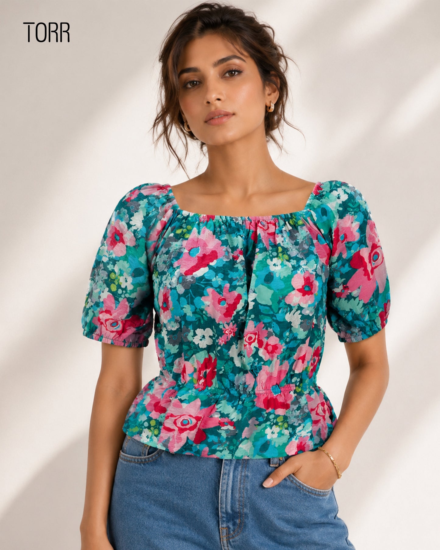 Women's Top | Teal Green AOP