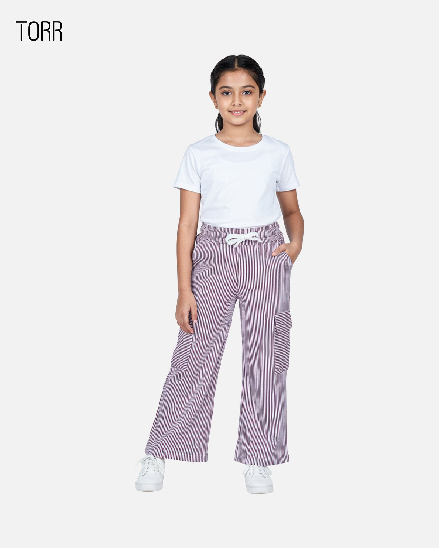 Girl's Trouser | Purple Stripe